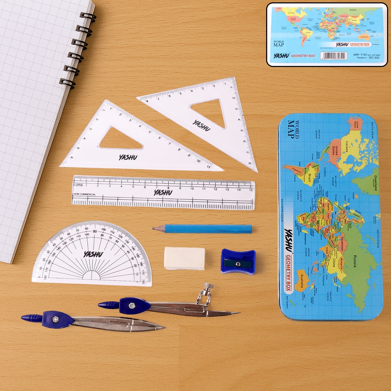 Yashu Complete Geometry Box Set with Compass Yashu Complete Geometry Box Set with Compass